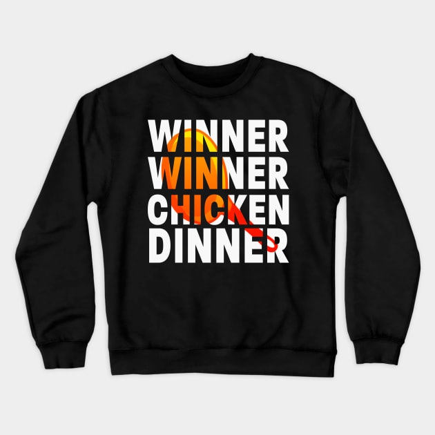 Winner Winner Chicken Dinner Frying Pan Skillet Silhouette Crewneck Sweatshirt by NearlyNow